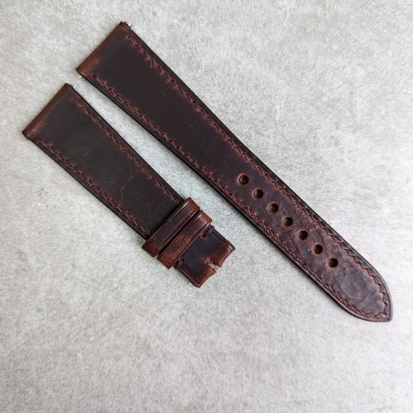 Badalassi Wax Strap - Dark Brown W/Matching stitch
