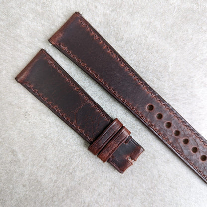 Badalassi Wax Strap - Dark Brown W/Matching stitch