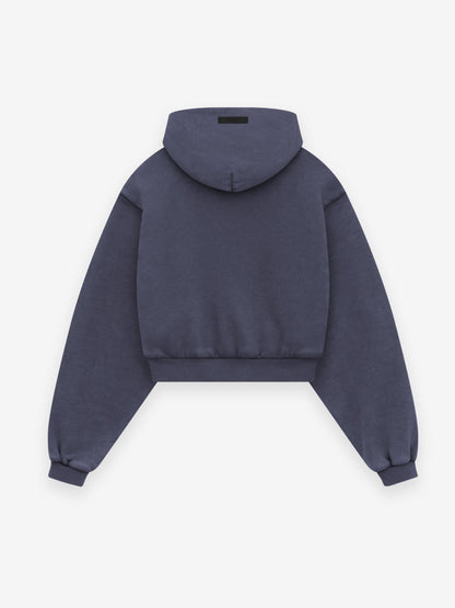 Women's Heavy Fleece Cropped V-Neck Hoodie