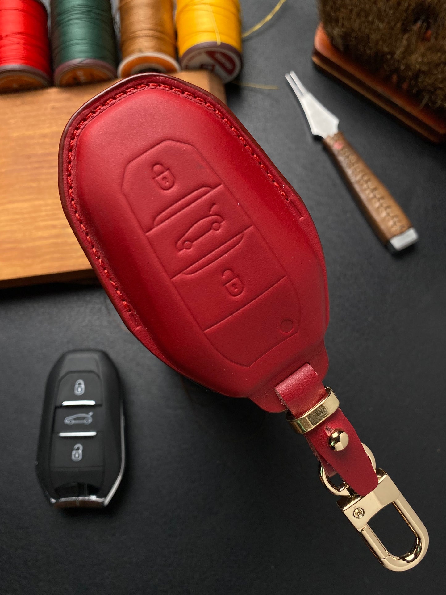 Leather Key Cover for Peugeot 2008 / 3008 / 5008
