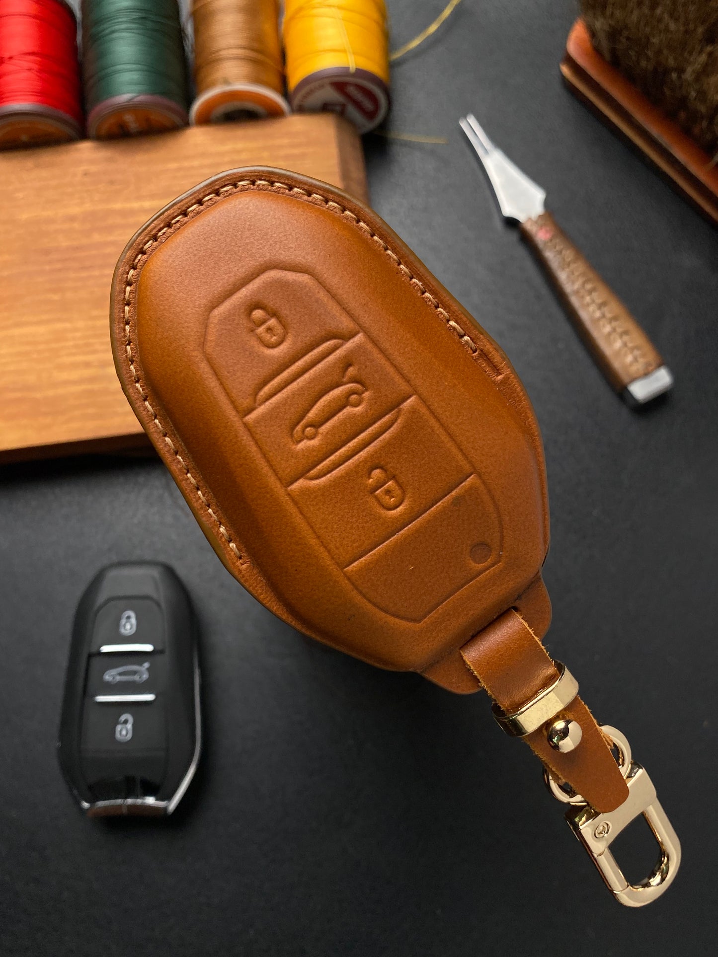 Leather Key Cover for Peugeot 2008 / 3008 / 5008