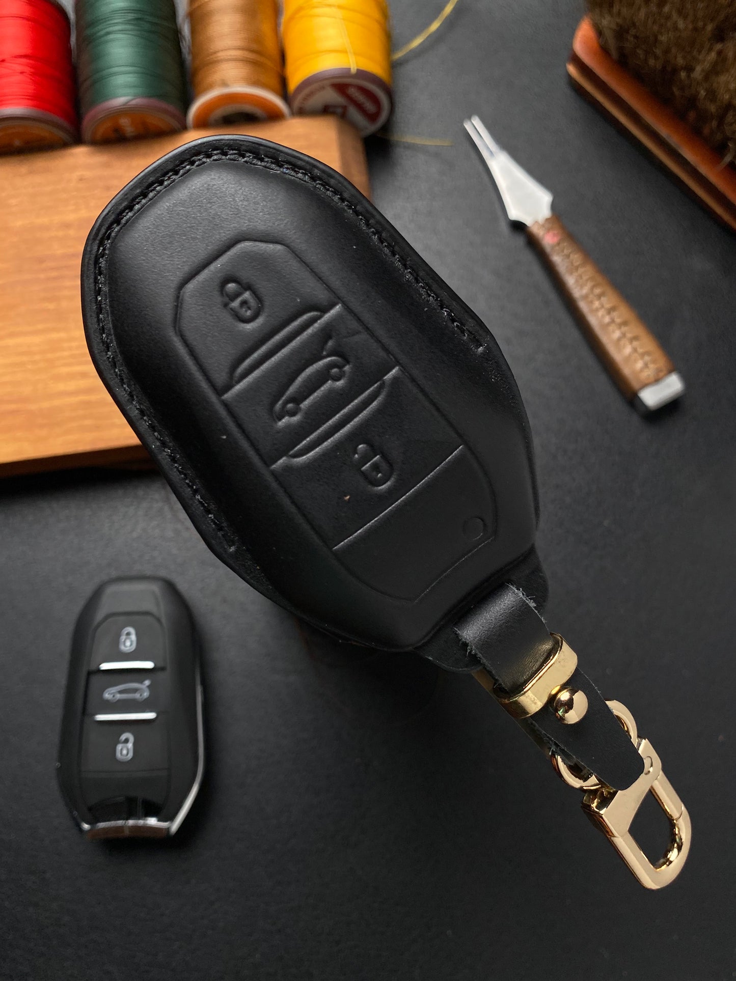 Leather Key Cover for Peugeot 2008 / 3008 / 5008