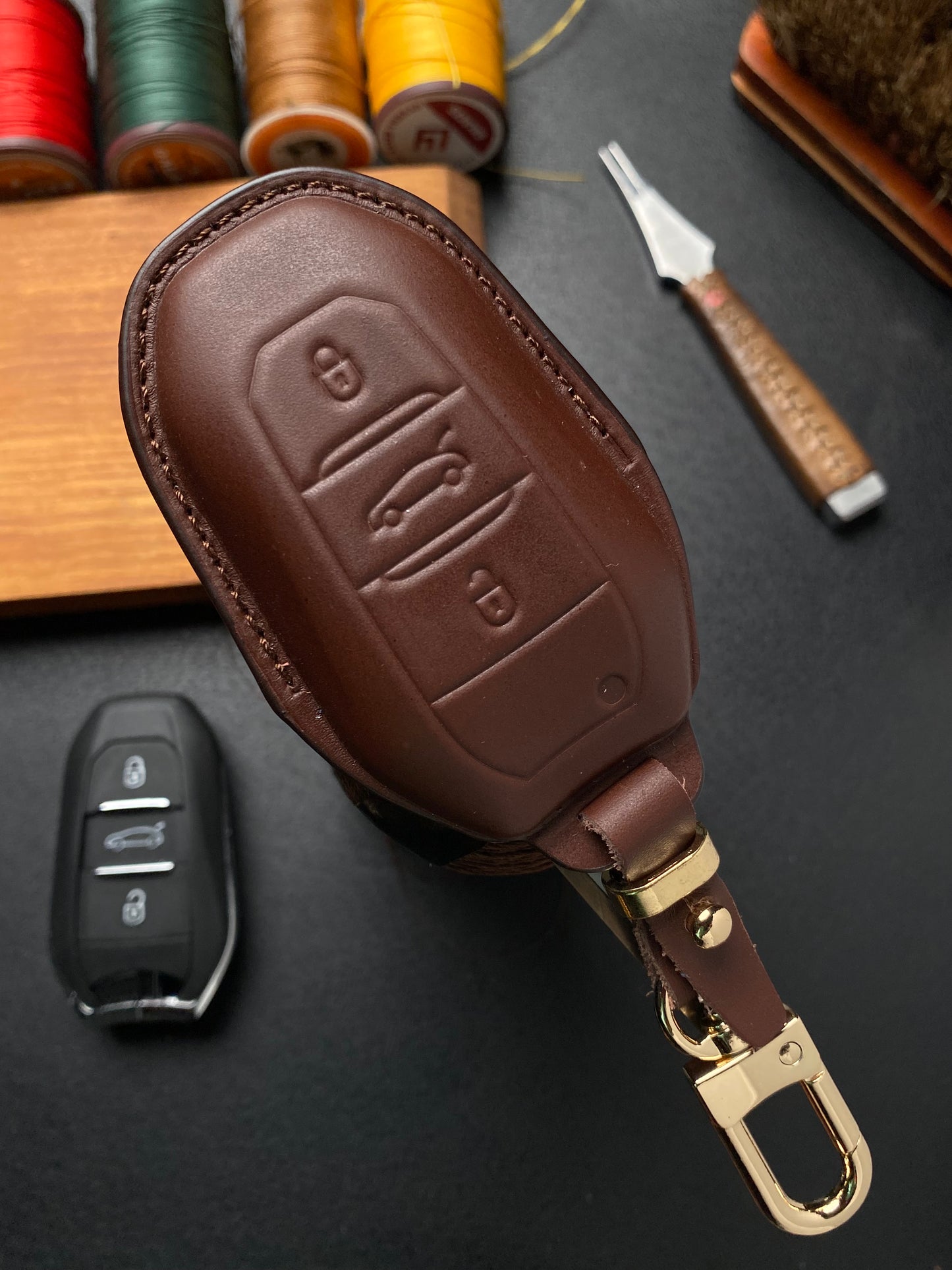 Leather Key Cover for Peugeot 2008 / 3008 / 5008