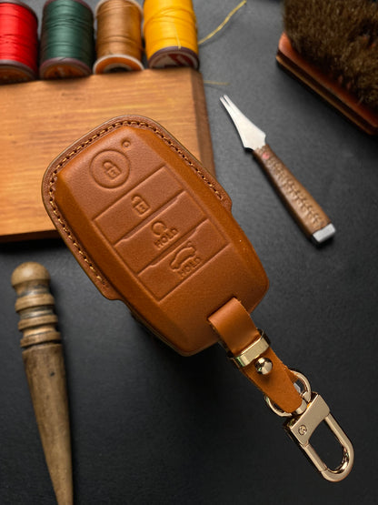 Leather Key Case for KIA SELTOS, SONET (2021-2024)