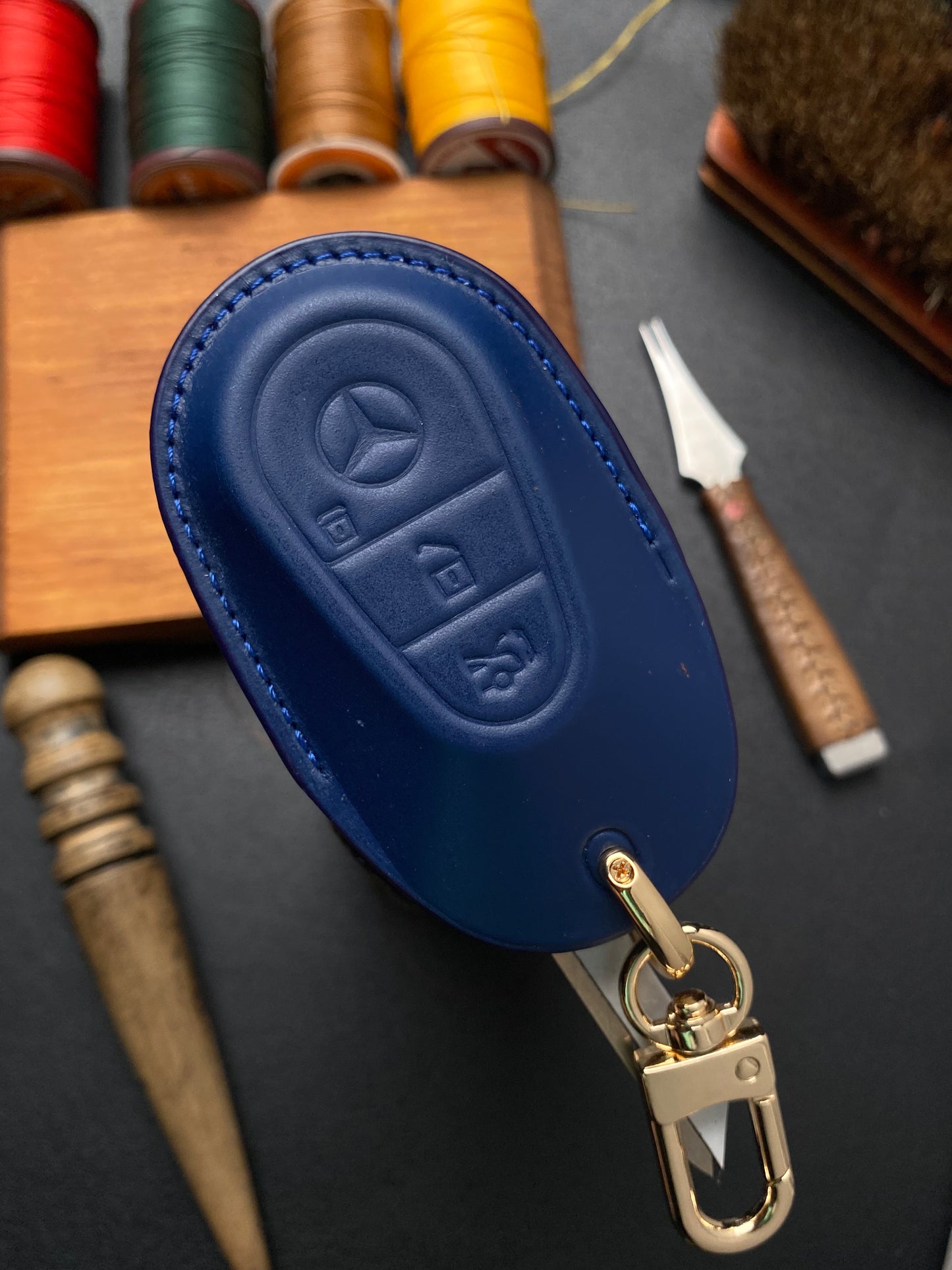 Leather Key Case for Mercedes C, E, S-Class (2022–2025)