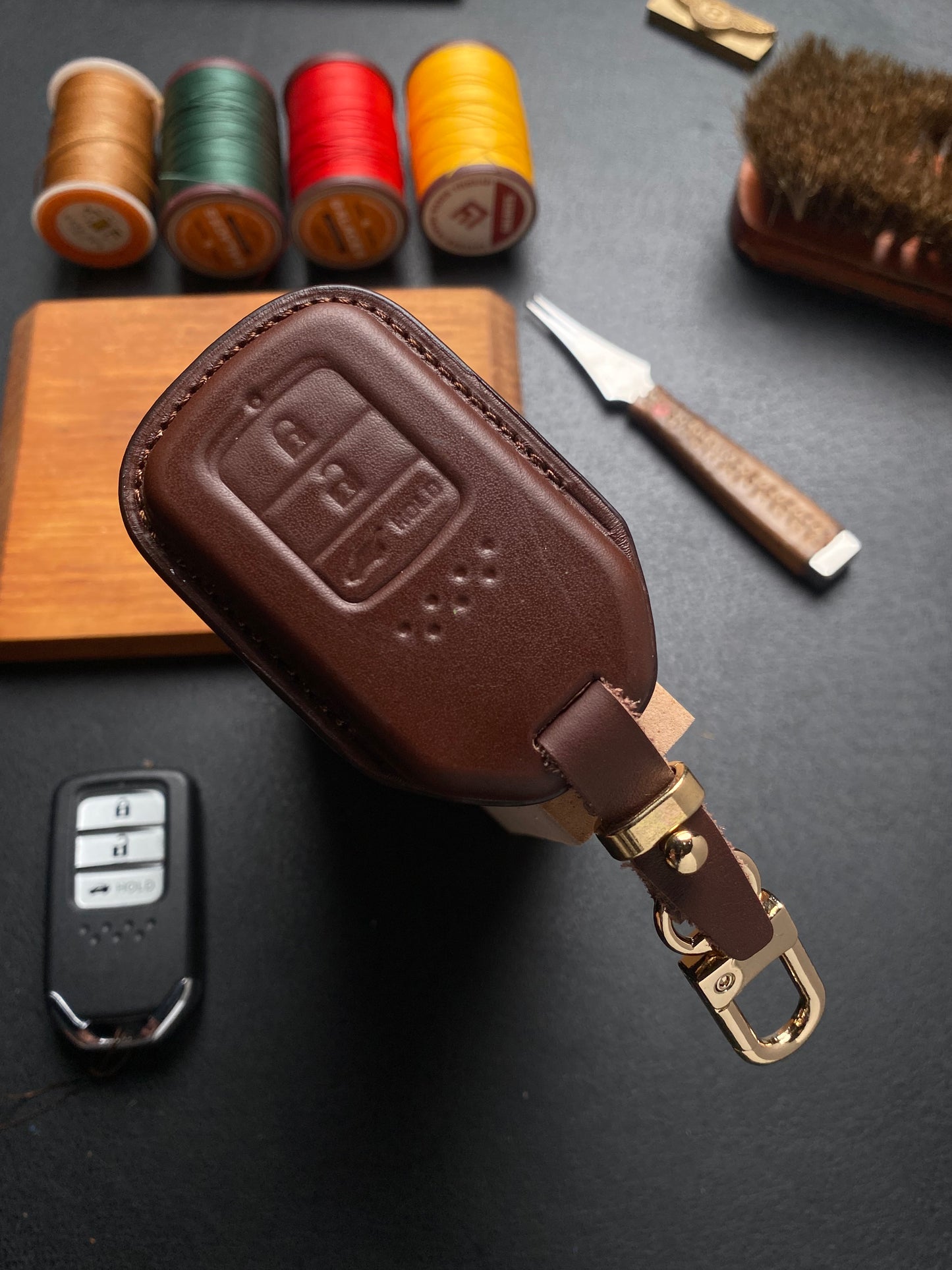 Leather Key Case for Honda City, BR-V (2014–2020)