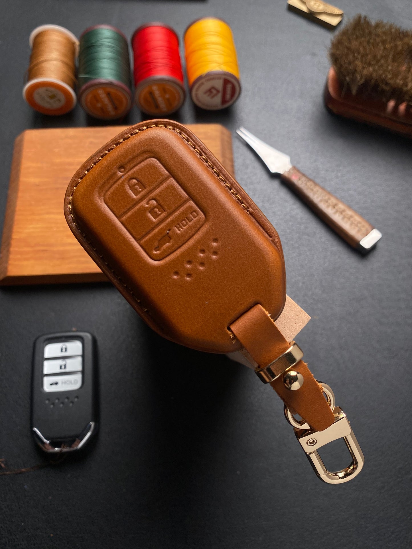 Leather Key Case for Honda City, BR-V (2014–2020)