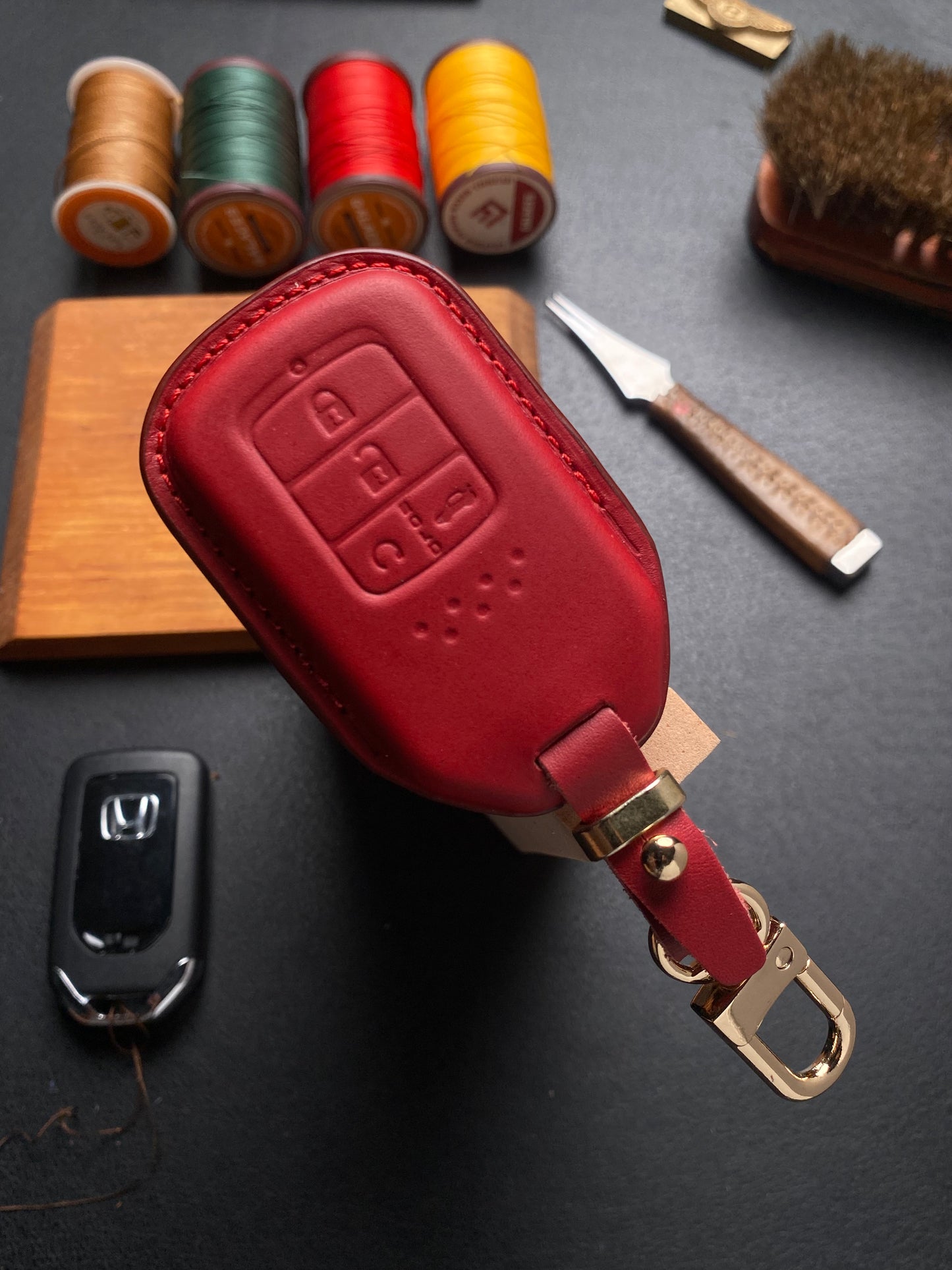 Leather Key Case for HONDA CITY (2021–2023), HONDA CIVIC (2020–2021)