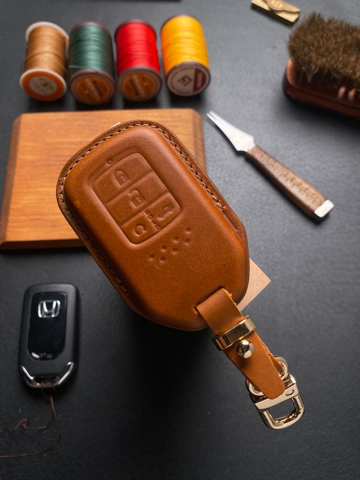 Leather Key Case for HONDA CITY (2021–2023), HONDA CIVIC (2020–2021)