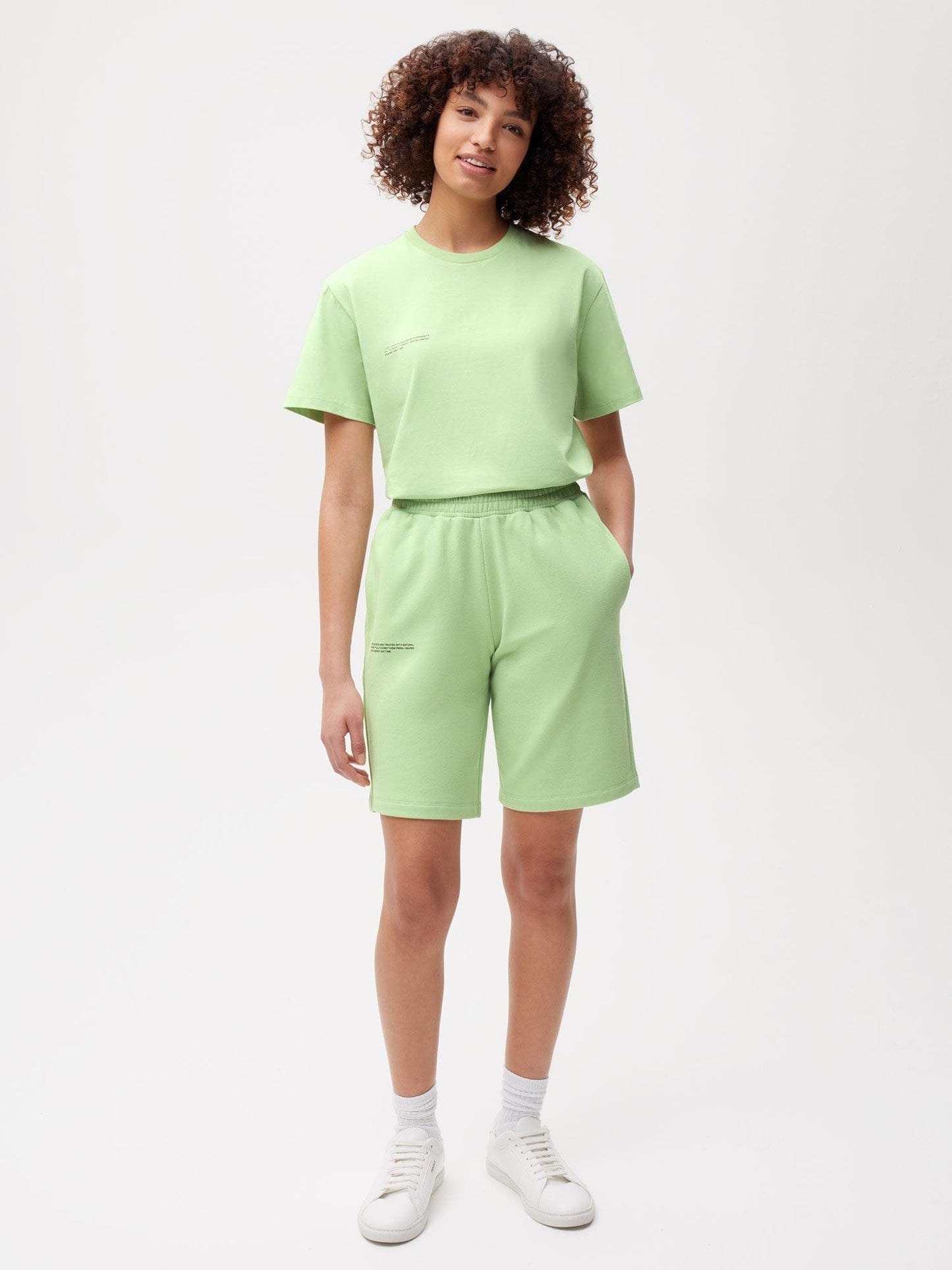 Womens 365 Midweight Long Shorts—pistachio