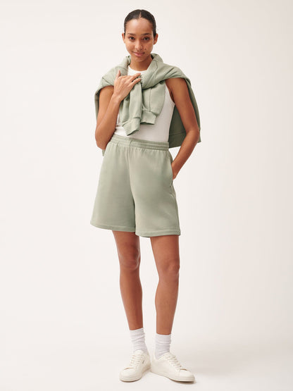 Womens 365 Midweight Mid Length Shorts—moss green