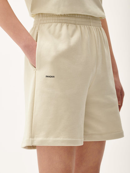 Womens 365 Midweight Mid Length Shorts—travertine beige