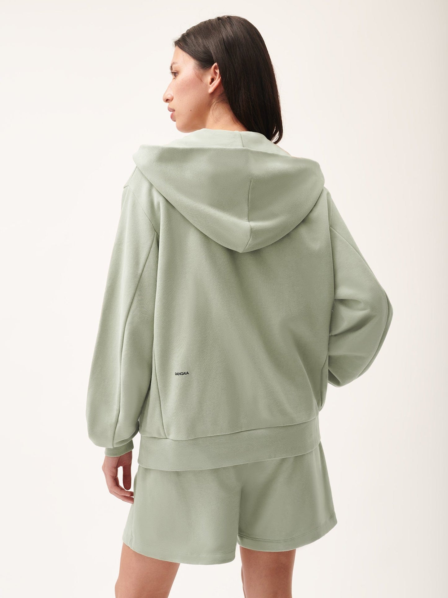 Womens 365 Midweight Snap Button Hoodie—moss green