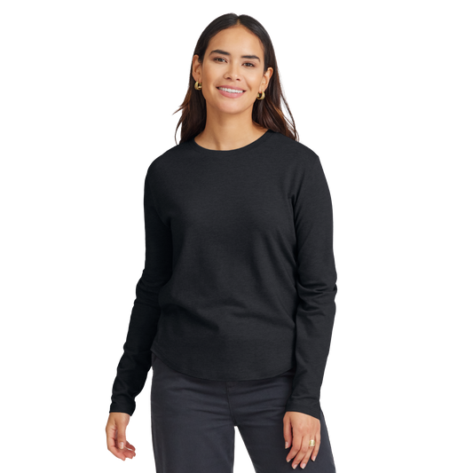 Women's Soft Merino Long Sleeve Tee - True Black