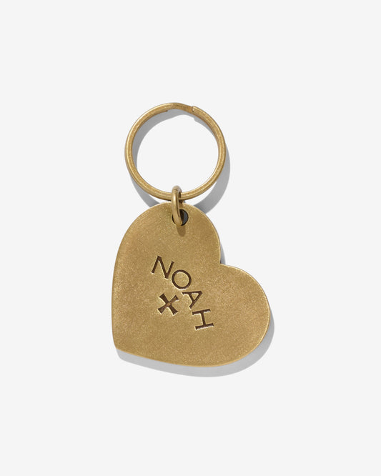 Brass Metal Heart Keychain