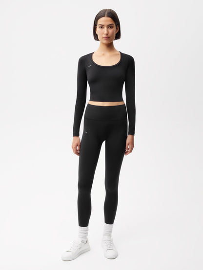 Womens Plant-Stretch Compressive Leggings—Black