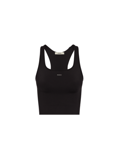Womens Plant-Stretch Compressive Ribbed Tank Top—black