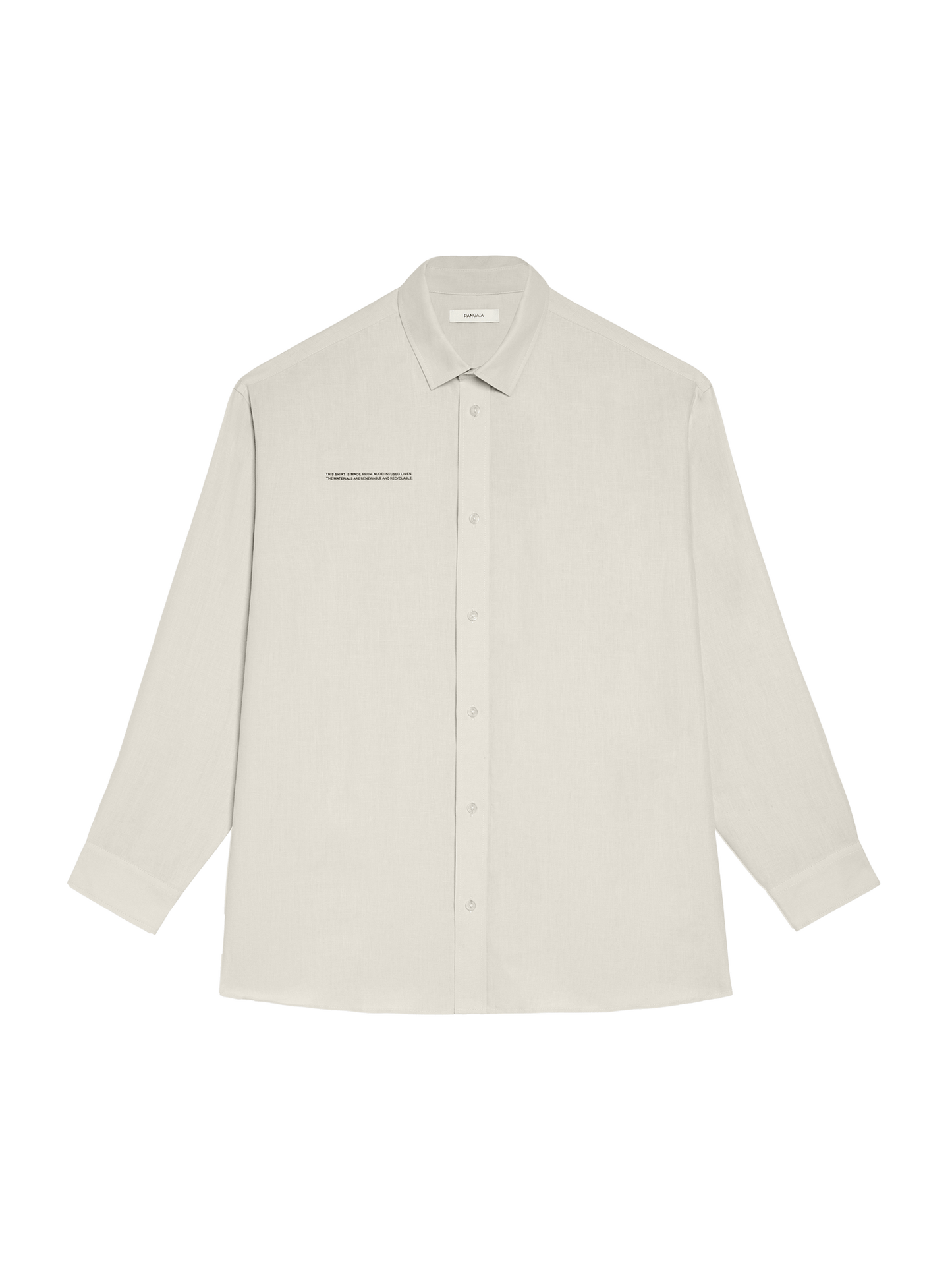 Aloe Linen Collared Long Sleeve Shirt—limestone