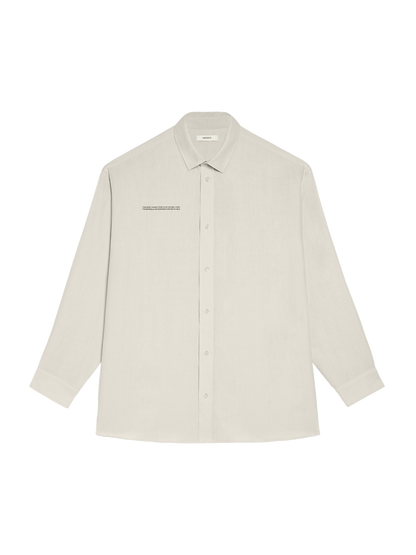 Aloe Linen Collared Long Sleeve Shirt—limestone