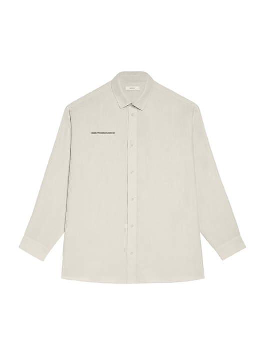 Aloe Linen Collared Long Sleeve Shirt—limestone