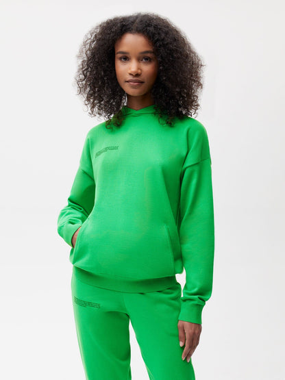 Womens Organic Cotton Knit Hoodie—jade green