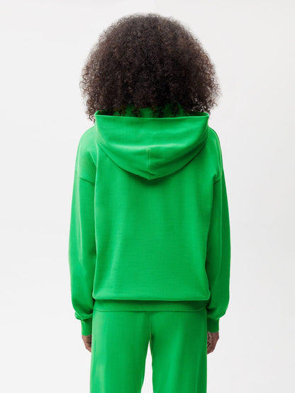Womens Organic Cotton Knit Hoodie—jade green