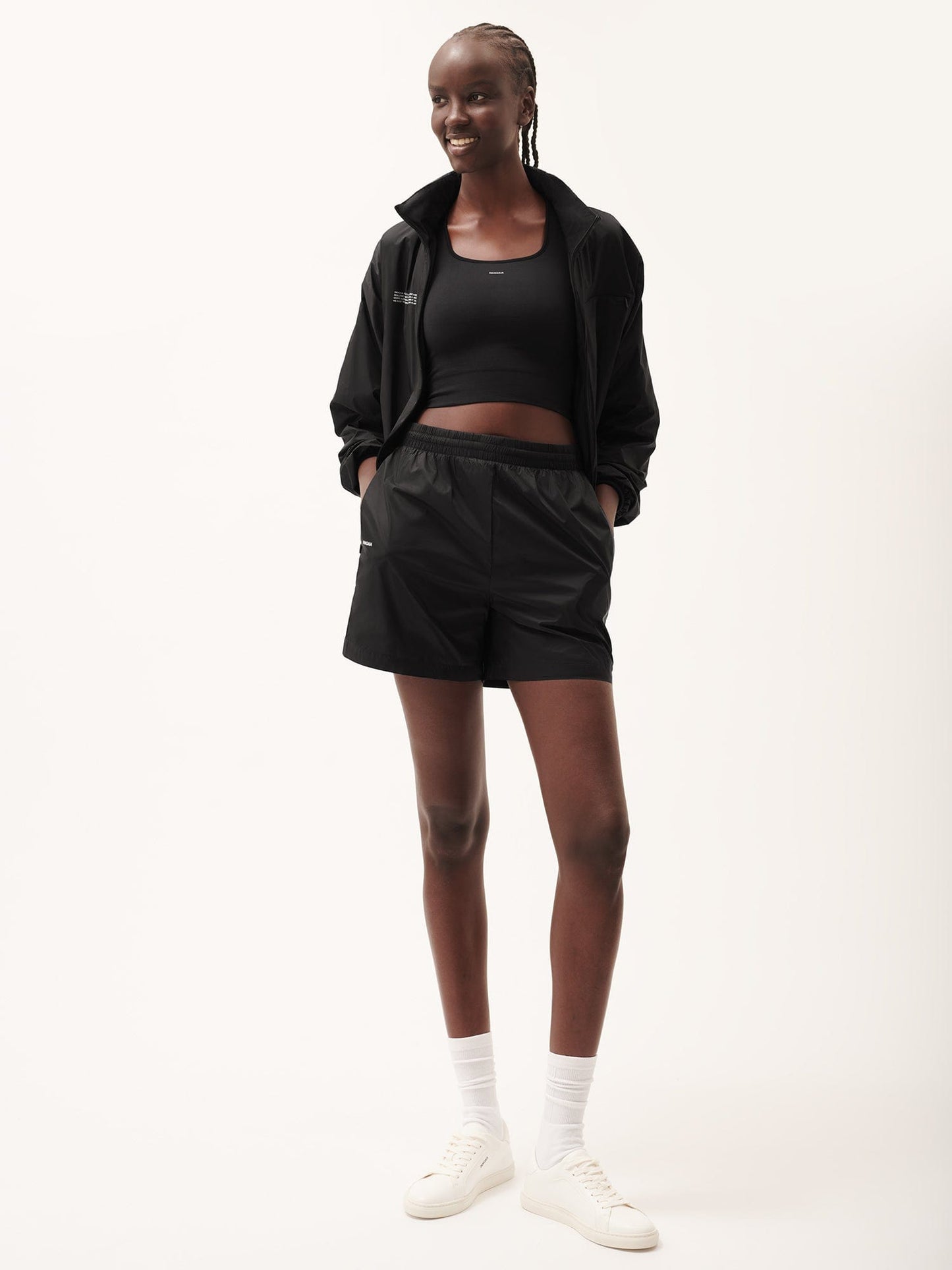 Womens DNA Recycled Nylon Shorts—black