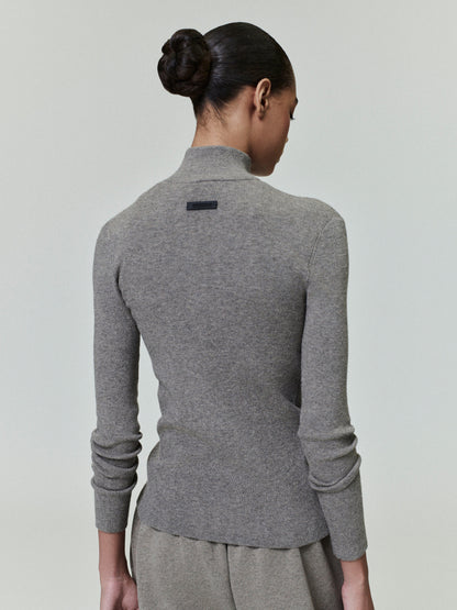 Womens Soft Rib Knit Zip-Up Jacket