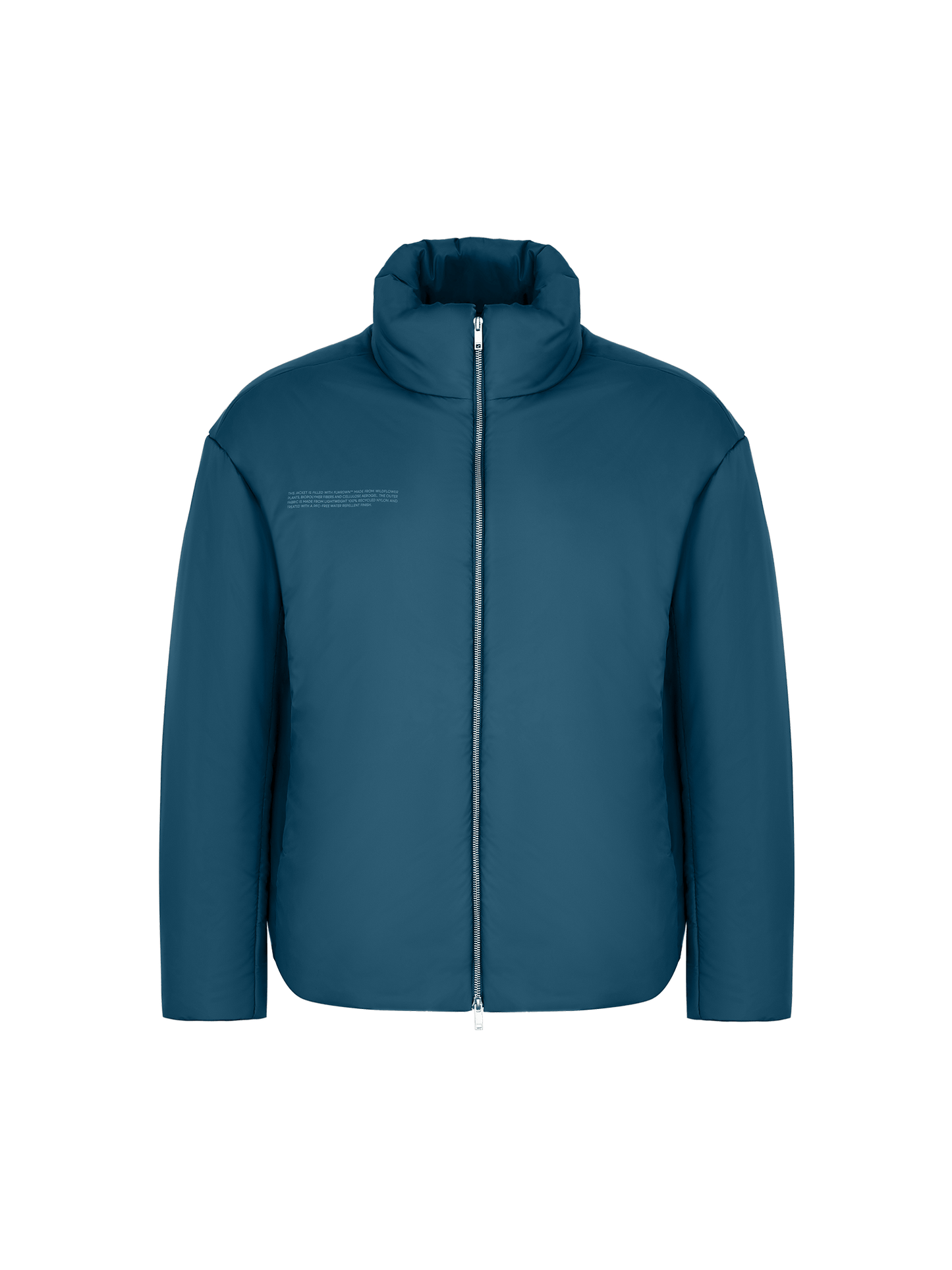 Womens Flower-Warmth Puffer Jacket—Storm Blue