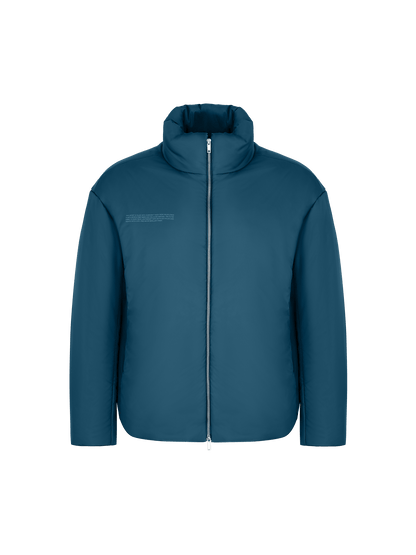 Womens Flower-Warmth Puffer Jacket—Storm Blue