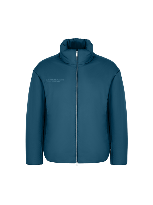 Womens Flower-Warmth Puffer Jacket—Storm Blue