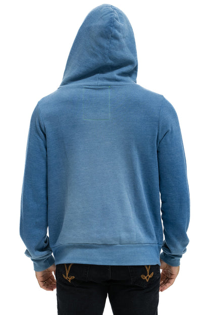 5 STRIPE HOODIE - FADED WATER
