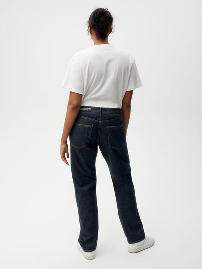 Womens Hemp Denim Straight-Leg Jeans—rinse wash