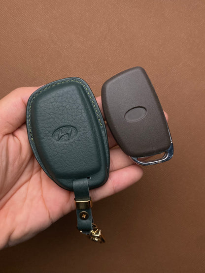 Leather Car Key Case for Hyundai Tucson, i10, Elantra (2018-2021) - HUYC3
