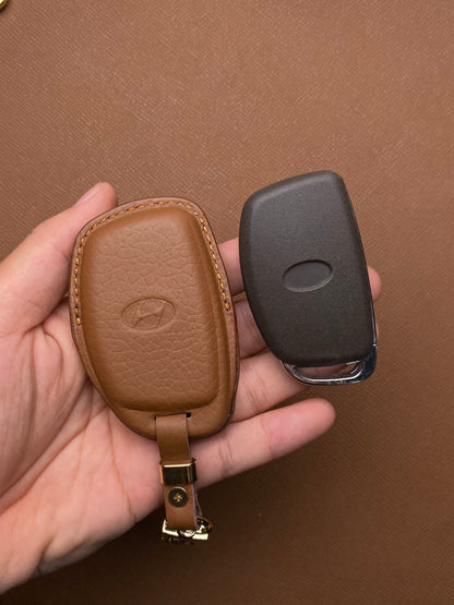 Leather Car Key Case for Hyundai Tucson, i10, Elantra (2018-2021) - HUYC3