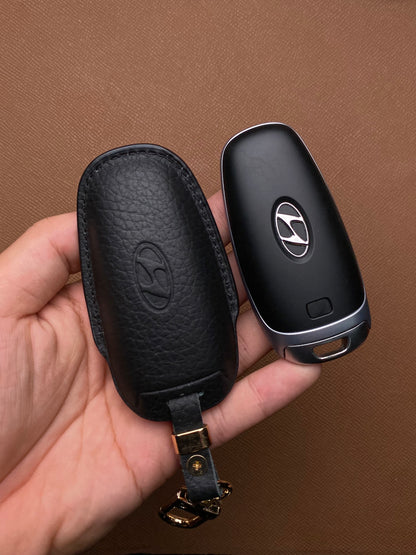 Leather Car Key Case for Hyundai Santa Fe, Tucson, Palisade (2021 - 2024)