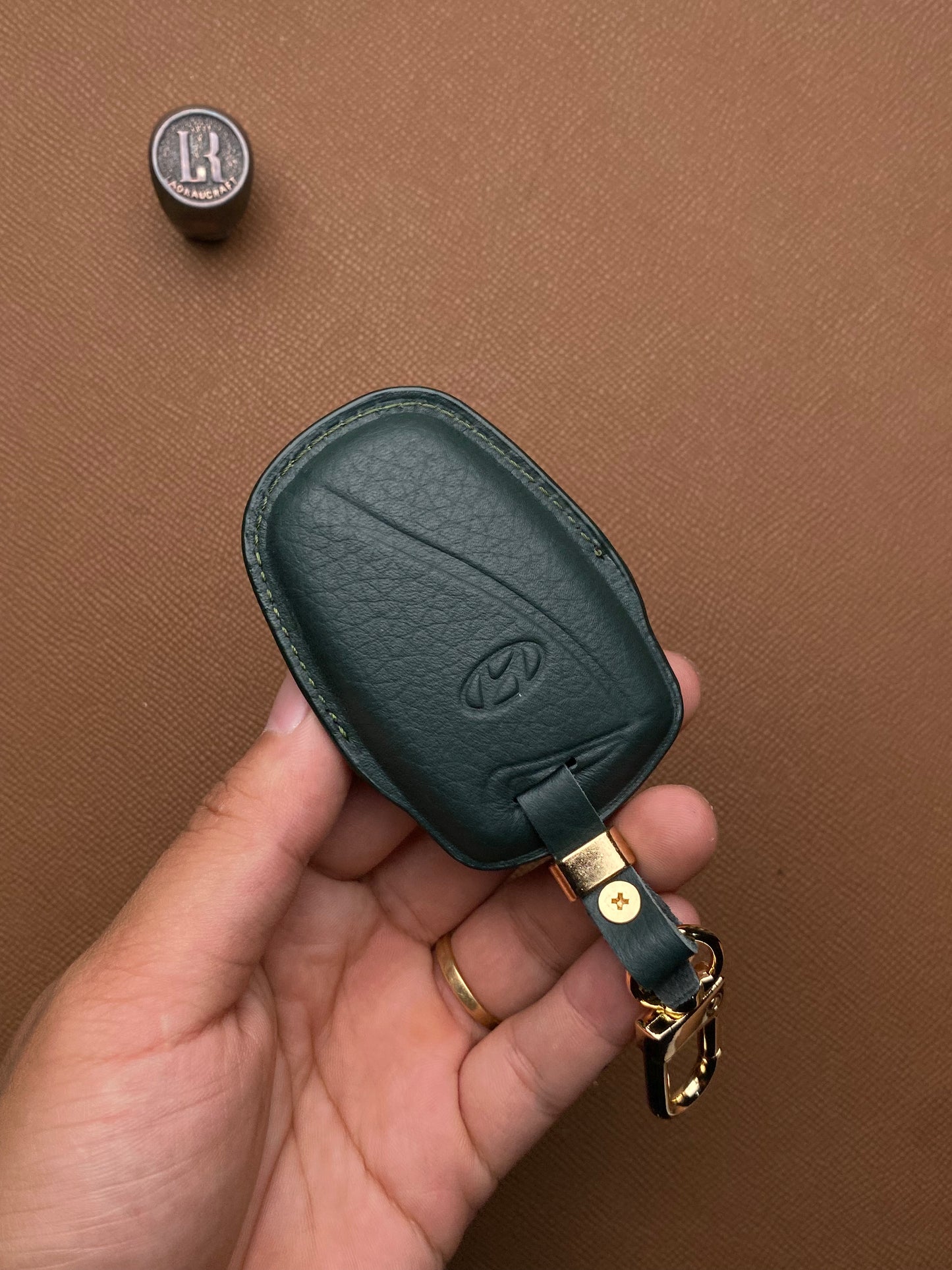 Leather Car Key Case for Hyundai Santa Fe (2013-2018) - HUY B3