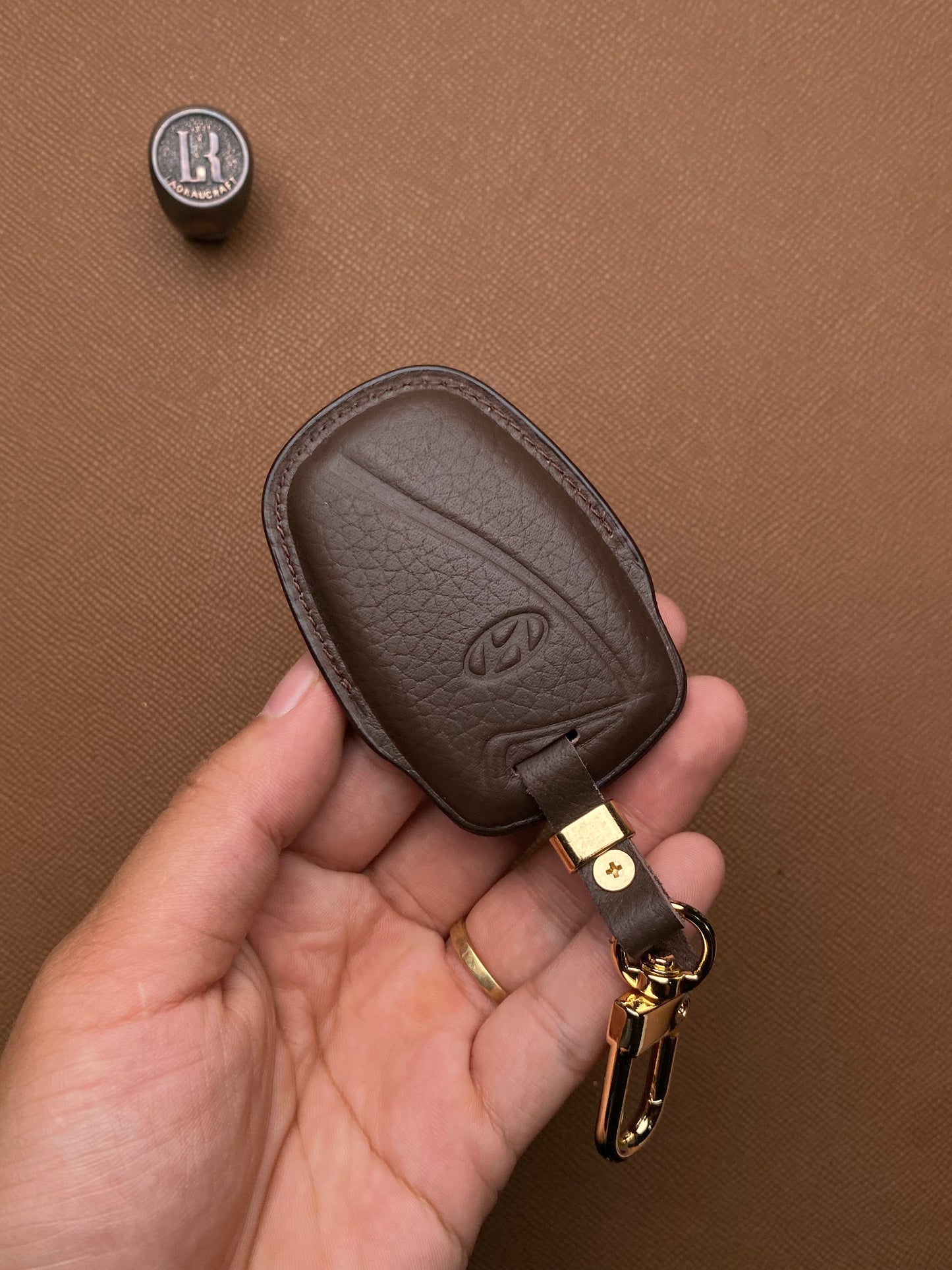 Leather Car Key Case for Hyundai Santa Fe (2013-2018) - HUY B3