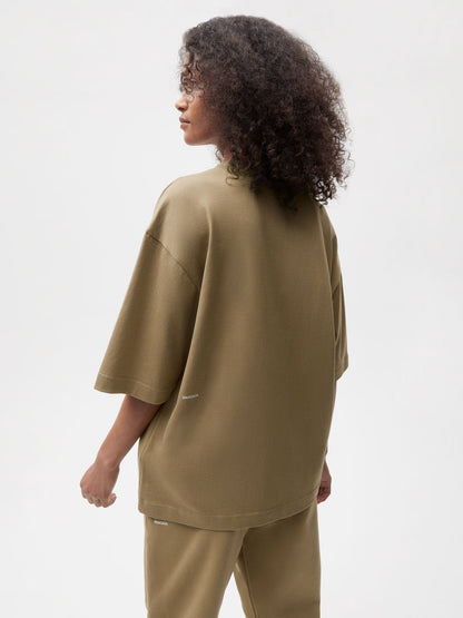 Womens In Conversion Cotton Boxy T-shirt—carbon brown