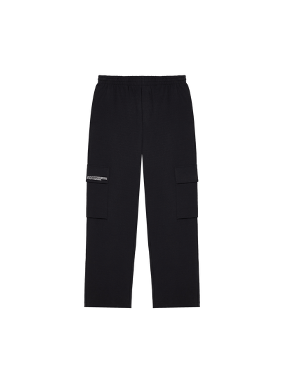 Womens Recycled Cotton Jersey Cargo Pants—black