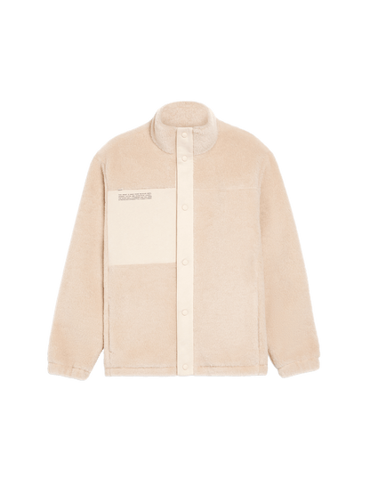 Womens Recycled Wool Fleece Jacket—sand