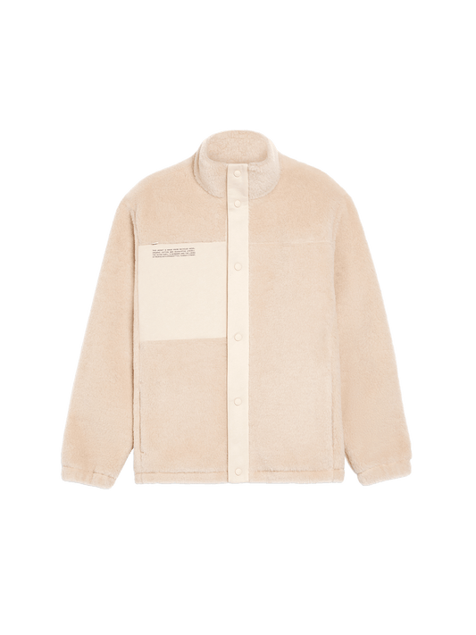 Womens Recycled Wool Fleece Jacket—sand