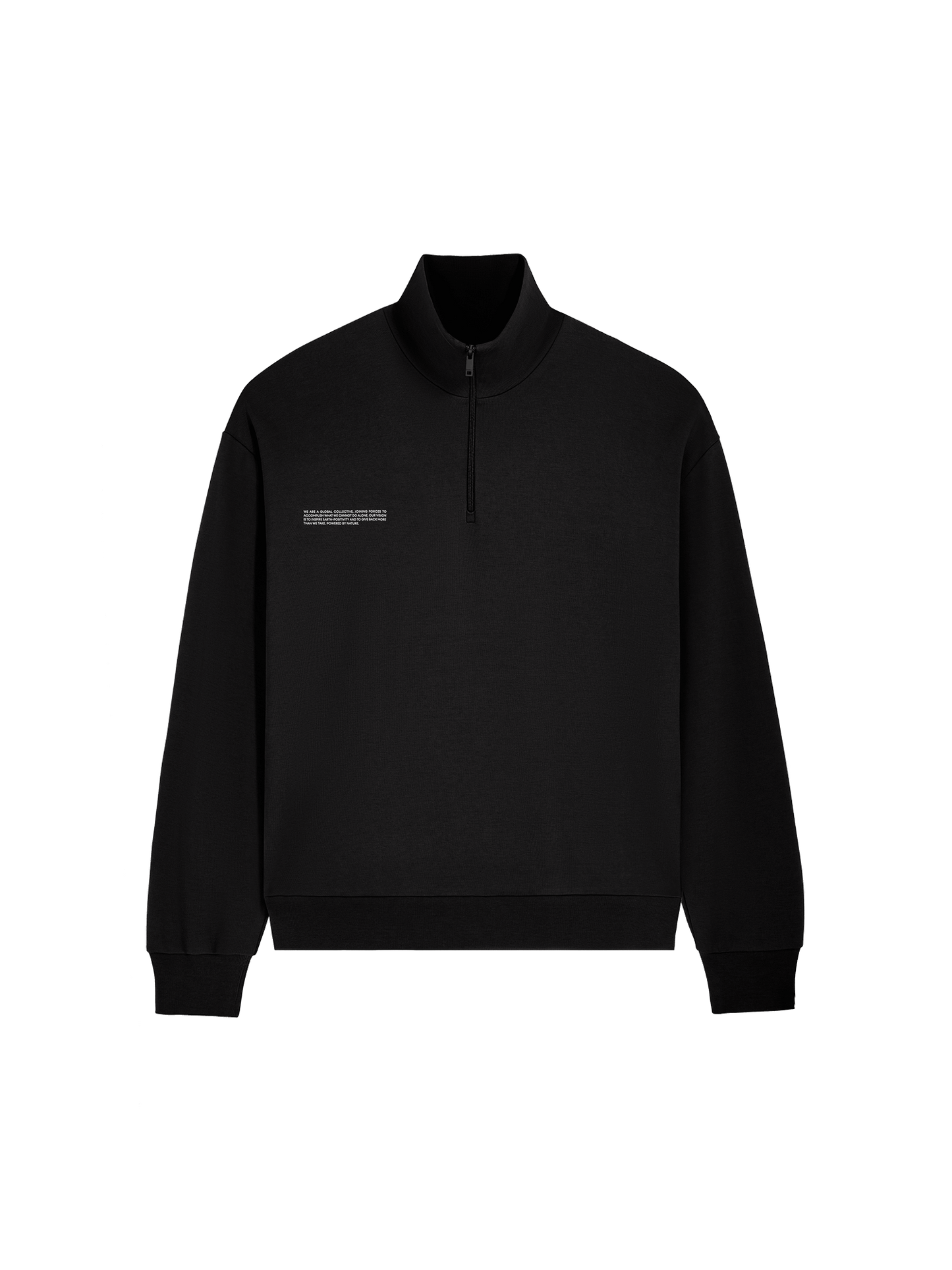 Womens Double Jersey Half Zip Sweatshirt—black