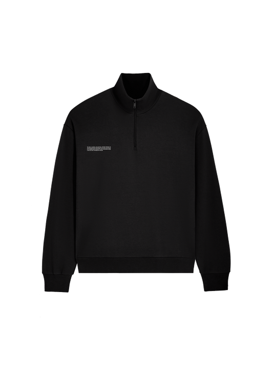 Womens Double Jersey Half Zip Sweatshirt—black