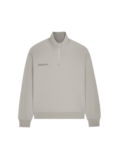 Womens Double Jersey Half Zip Sweatshirt—stone