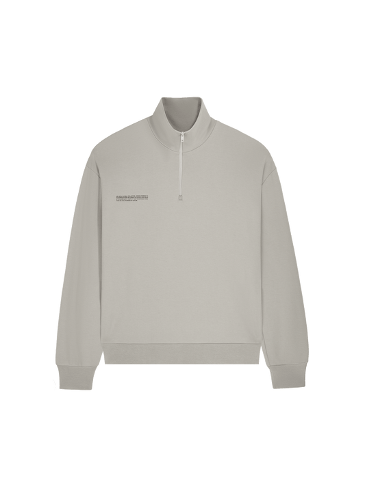 Womens Double Jersey Half Zip Sweatshirt—stone