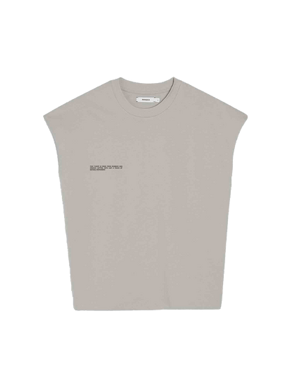 Womens Organic Cotton Cropped Shoulder T-shirt with C-FIBER™ Core—stone