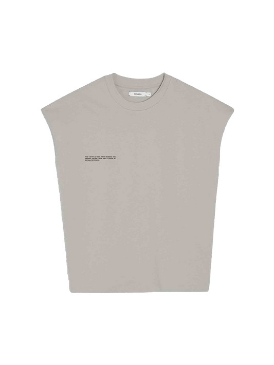 Womens Organic Cotton Cropped Shoulder T-shirt with C-FIBER™ Core—stone