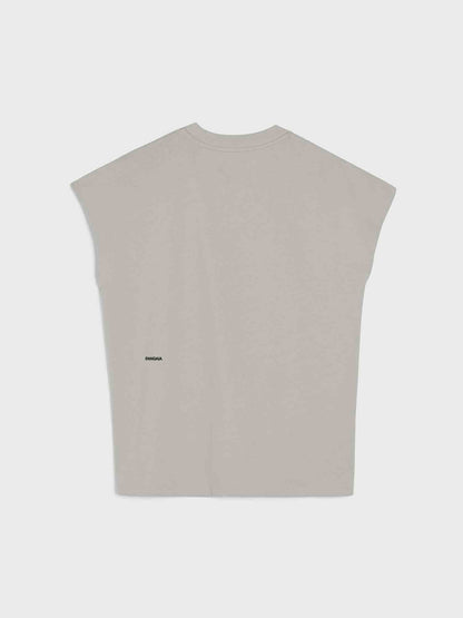 Womens Organic Cotton Cropped Shoulder T-shirt with C-FIBER™ Core—stone