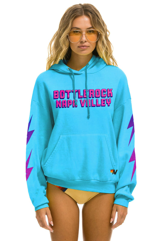 BOTTLEROCK 2025 RELAXED PULLOVER HOODIE - NEON BLUE